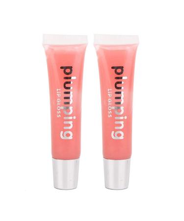 2PCs Lip Plumping Serum LipGloss Moisturizing Make-up Lip gloss Long-lasting glitter lipstick lip amplifier for fuller softer lips (8#)