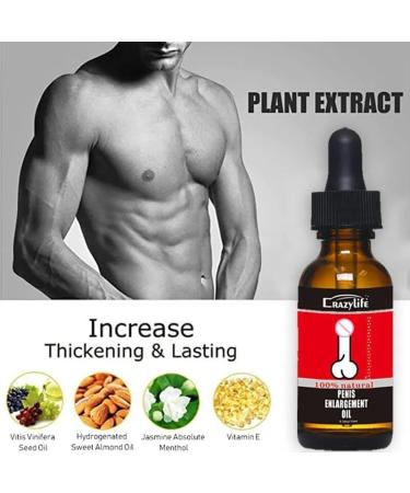 Natural Male Enlargement Massage Oil - Fast Growth Thick & Long | CrazyLife - 10ML - Buy Online on GoSupps.com