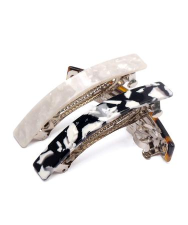 6 Pcs Tortoise Shell Acetate French Design Hair Barrettes for Women - Stylish Hair Clips - Buy Online on GoSupps.com