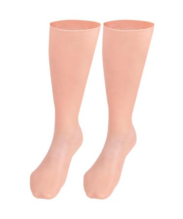 Moisturising Socks Elastic Silicone Socks for Women Comfortable Overnight Gel Socks Reusable Foot Moisturiser Socks for Repairing Dry Feet Cracked Heel Skin Color