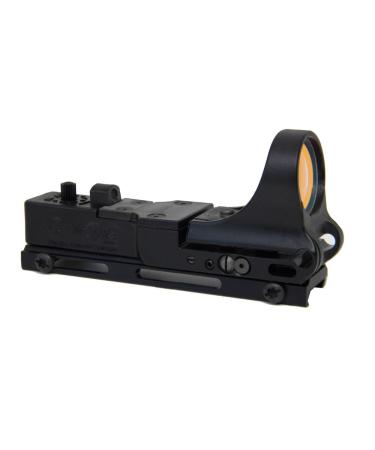 C-MORE Systems Railway Red Dot Sight, 1x Magnification, Made of Polymer, Ultra Bright, All Weather, Waterproof, Lightweight, Standard Intensity Switch Black 2 MOA
