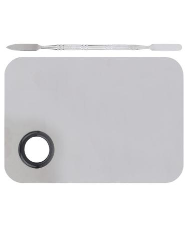 Cosmetics Makeup Mixing Palette Stainless Steel Mixing Palette with Spatula Professional Cosmetic Makeup Metal Mixing Palette Nail Art