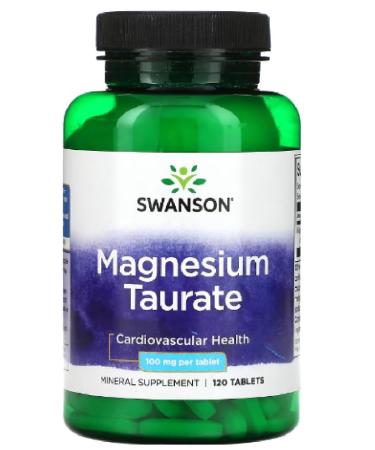Swanson - Magnesium Taurate | Cardiovascular System & Nervous System Health Support - 120 Tablets