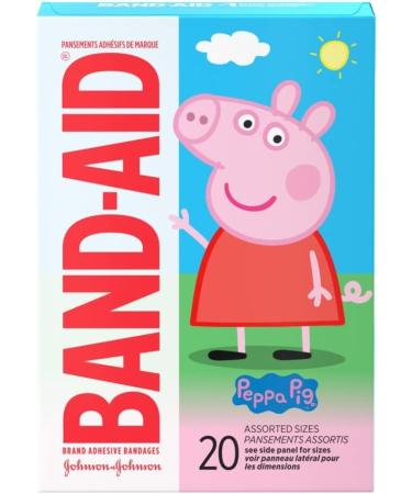 Band-Aid Brand Adhesive Bandages Peppa Pig - Self Adhesive Wound Care Skin Dressing - Assorted Sizes 20 Count - Buy Online on GoSupps.com