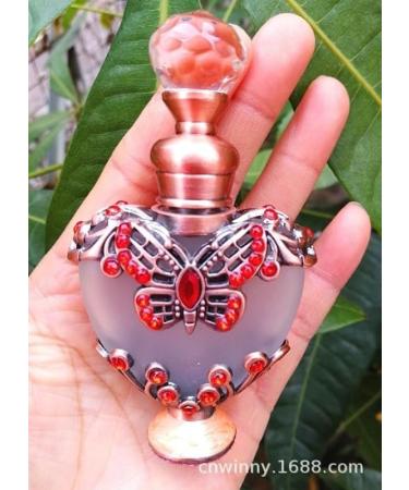 DFJOENVLDKHFE Perfume Bottle Empty Frosted Glass Essential Oil Bottle Refillable Empty Jewelry Decoration Crystal Bottle Bronze color 10ml - Buy Online on GoSupps.com