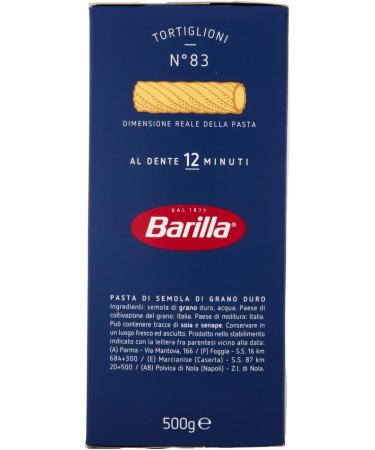  Italian Gourmet E.R. Barilla Tortiglioni No. 83 Pack of 10 pasta 100% Italian made with durum wheat semolina 500g + Italian Gourmet Polpa di Pomodoro 400g can - Buy Online on GoSupps.com