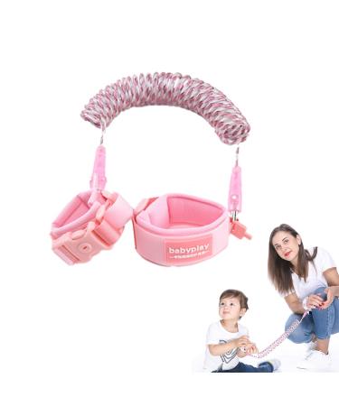 Anti Lost Belt/Locked Anti-Lost Child Safety Wrist Link 360 Degree Rotating Joint Reflective Children Wrist Reins Safety Adjustable 1.5M Toddler Wrist Strap for Walking(Pink)