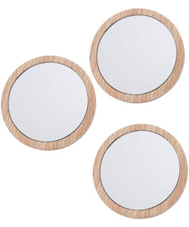 Solustre 3PCs Handheld Wood Makeup Mirror Set - Mini Cosmetic Mirrors for Girls & Women | Ideal for Home & Outdoor Use - Buy Online on GoSupps.com