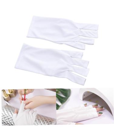 DOITOOL Cotton Glove Manicure Glove 1 Pair manicure gloves UV shield glove half-finger gloves anti UV glove nail short white Gel Manicure Gloves Silicone Ear Display - Buy Online on GoSupps.com