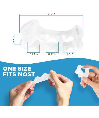 Toe Separators for Bunions & Hammertoes - Adjustable Toe Straighteners Pain Relief & Spacers for Men & Women - 1 Pair (Clear - Buy Online on GoSupps.com