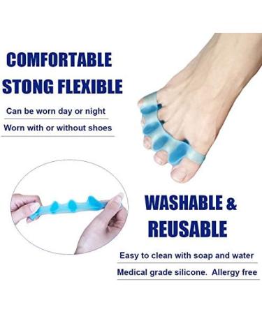 Bunion Relief Toe Separators & Stretcher - 4pc Gel Spacer Set for Yoga, Walking, Dancing - Men & Women (Blue) - Buy Online on GoSupps.com