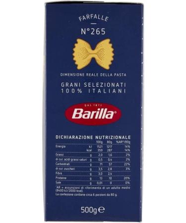  Barilla Barilla Farfalle 265 Pack of 20 Italian pasta 500g - Buy Online on GoSupps.com