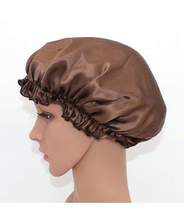 Egurs Silk Sleep Cap 100% Natural Silk Night Cap Headwear Hair Care Soft Lightweight Brown