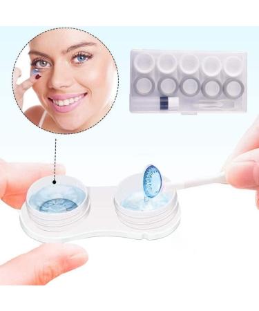 Buy 5 Pairs Contact Lens Cases - Travel-Friendly Eye Lens Boxes for Women - Stylish White & Gray Pupil Containers - Buy Online on GoSupps.com