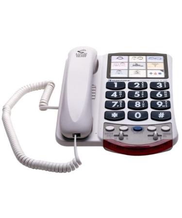 CLARITY Amplified Corded Photo Telephone Bundles (1 Pack),White,P-300