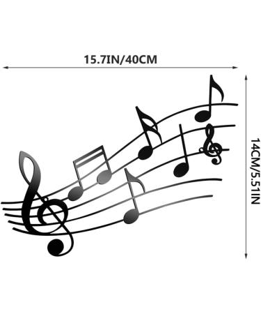 LIFKOME Sign Wall Decor Musical Note Pendant Decor Emblems Music Notes Silhouette Wall Art Home Wall Ornament Metal House Black 40x21.5cm - Buy Online on GoSupps.com