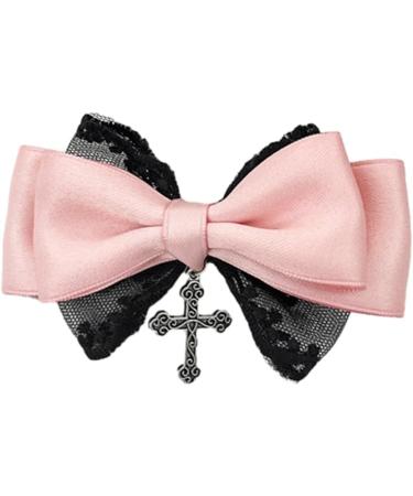 Gothic Lace Hair Clip Bow Large Barrette Bow Flat Clips Barrette Hairpin Bow Elegant Hair Clip for Bunches - Buy Online on GoSupps.com