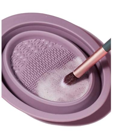 Makeup Brush Cleaning Pad Silicone Portable & Foldable Lilac