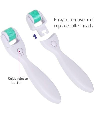 BOWKA Derma Microneedling Roller 3-in-1 Set - 600 (0.30 mm) 180 (0.25 mm) 1200 (0.50 mm) for Face and Body (Green) - Buy Online on GoSupps.com