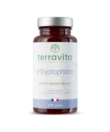 L-Tryptophane | 120 G lules de 220 mg de Tryptophane + Vitamine B6 | Pr curseur de S rotonine | R gulation de l Humeur du Stress et du Sommeil | 4 Mois de Cure | Made in France | Terravita