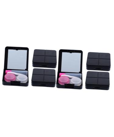 Solustrie 6 sentences contact lens container Halloween holder Small organizer for contact lenses Local storage case CARRATION SUITE Tool frame Miss Fr ulein Storage box pp blackx2st 6.5x6.5x2cmx2pcs