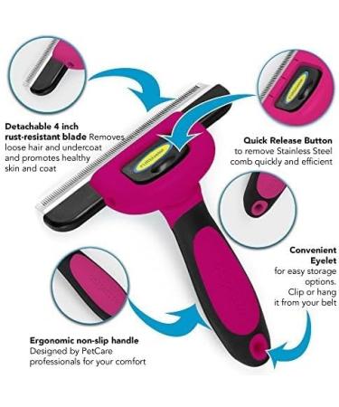 Dakpets Dog Brush | Professional Undercoat Brush for Dogs & Cats | Stainless Steel Long-Haired Pet Grooming Tool | Perfect for Pink-Loving Pet Owners - Buy Online on GoSupps.com