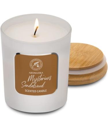 Mysterious Sandalwood Scented Candle | Aromatherapy Soy Wax Candle | 45 Hours Burn Time | Gift-Ready Glass Candle for Home Fragrance - Buy Online on GoSupps.com