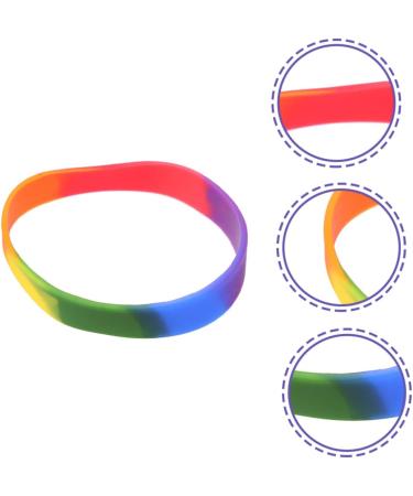 Unomor 24 Pcs Rainbow Bracelet Lgbt Pride Bracelet Expandable Bangle Bracelet Pride Friendship Bracelet Colored Wristbands Personalized Silicone Wristbands Woman Silica Gel Supplies Charm Colorful 6.5X6.5X1CM - Buy Online on GoSupps.com