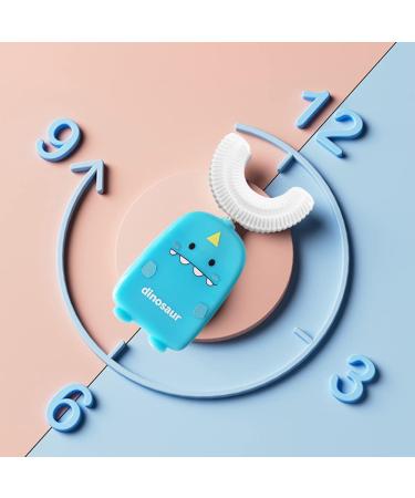 Kids U-Shaped Silicone Toothbrush for Ages 2-7 (Blue) - Food Grade Bristles | Manual Toothbrush - Buy Online on GoSupps.com