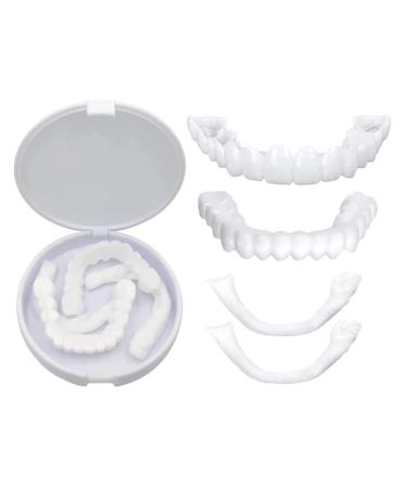 Presses veneers teeth set at the top and bottom lightening dentures teeth for plugging in immediate veneers teeth for men women poor tooth whitening alternative 2 pairs