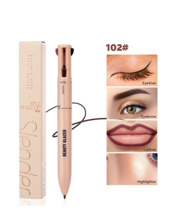 4-in-1 Makeup Pencil | Eyebrow Eyeliner Lip Liner & Highlighter | Portable Travel Beauty Set - Buy Online on GoSupps.com
