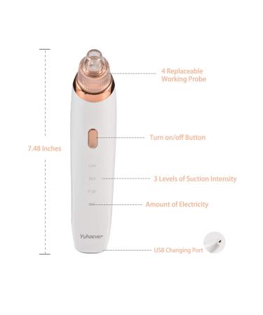 Yuhaever Blackhead Remover Pore Vacuum Kit - Rechargeable, Strong Suction, 4 Probes for Nose & Skin, Face Scrubber - 3 Models - Buy Online on GoSupps.com