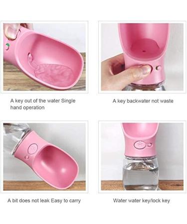 Sayapeiy Portable 350ml Dog Water Bottle - Antibacterial Travel Dispenser for On-the-Go Hydration - Perfect for Outdoor Adventures - Pink - Buy Online on GoSupps.com