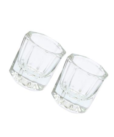 Solustre 2 pieces dappen glass crystal shell nail art acrylic liquid powder dappen DISH glass crystal cup liquid container glass for nail art manicure care tools - Buy Online on GoSupps.com