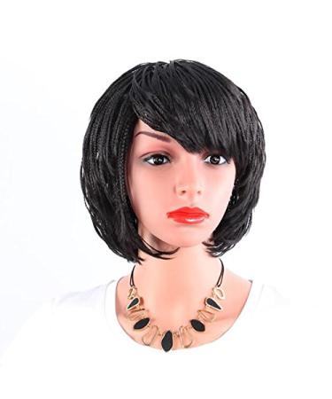 Pin Chu Black Crochet Box Braided Synthetic Wigs with Box Braid Wig Hair Extension for Women