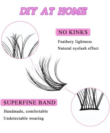 Lash Clusters 100Pcs DIY Individual Eyelash Extensions D Curl 8-16MM Reusable Wispy Lashes (#04) - Natural Look for At-Home DIY - Buy Online on GoSupps.com