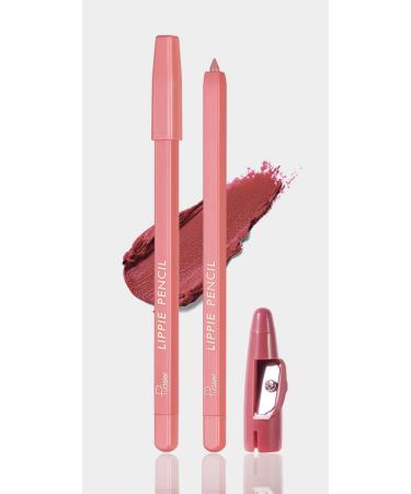 YUANLI Lip Liner for Women Matte Lip Liner Pencil Long-Lasting Creamy Waterproof Velvet Lipstick Pen Waterproof Lip Makeup Soft Pencils for Precision Application with Sharpenable Tip (#3) #03