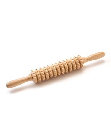 Ribnican Professional massage roller made of lacquered wood multifunctional role for the body to reduce cellulite muscle tension and to support the health of the skin