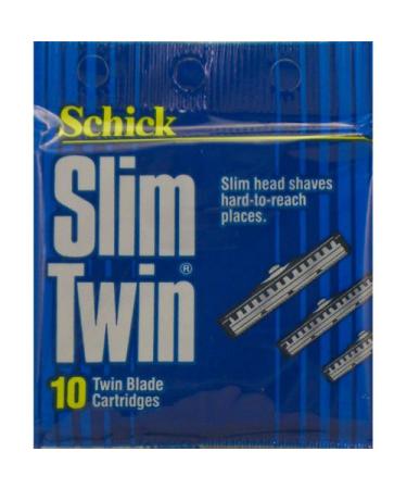 10 Schick Slim Twin Blade Refill Cartridges