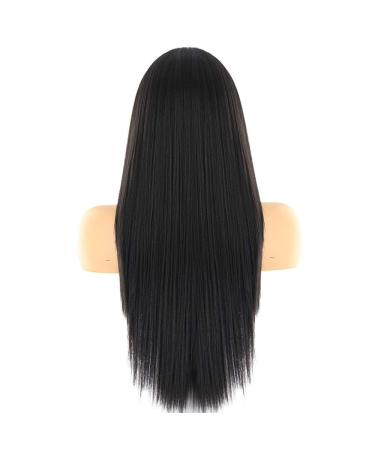 SHIYID Synthetic Hair Lace Front Wigs for Women - Natural Black Long Straight Middle Part Wig - Buy Online on GoSupps.com