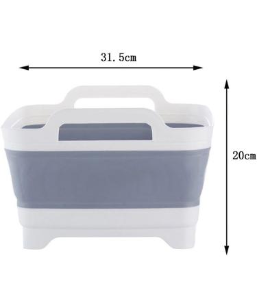 HYMS Collapsible Dish tub Dish Basin Foldable with Drain Plug Carry Handles for 9 L Capacity Dish Washing Tub Portable Dish Tub for Camping - Gray - Buy Online on GoSupps.com