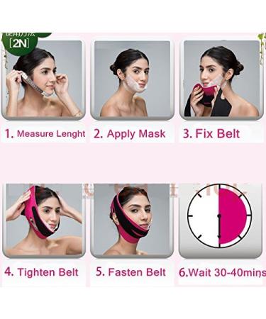 2N V Line Face Firming Mask - Cheek & Chin Slimming, Double Chin Reducer - 7PCS+Bandage - Buy Online on GoSupps.com