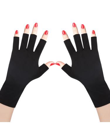 Yolev Anti UV Gloves for Gel Nail Lamp Sun Gloves for Women UV Protection Professional Protection Gloves for Manicures Hands Cover for Outdoor Sports Touchscreen Gloves