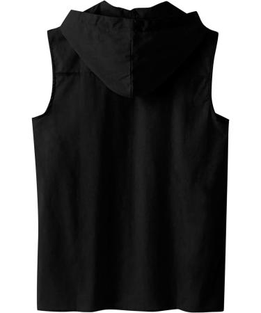 Rosennie Men's V-Neck Stringer Tank Top - Black Sleeveless Hoodie for Gym & Bodybuilding (XXL) - Buy Online on GoSupps.com
