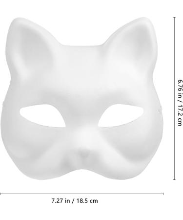 Pretyzoom 10-Piece Cat Mask Set - DIY White Cat Therian Masks for Halloween & Masquerade Cosplay - Buy Online on GoSupps.com