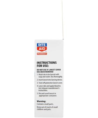 Rite Aid Lancets 28 Gauge 100ct - Reliable and Convenient Blood Glucose Testing - Buy Online on GoSupps.com