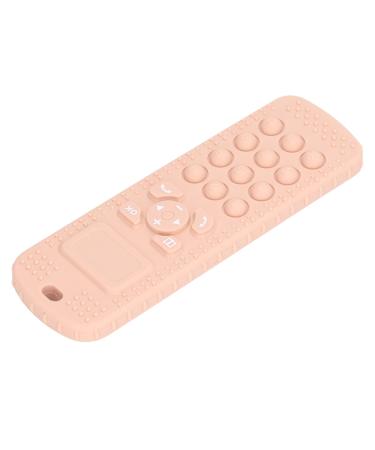 Baby Teething Toy Remote Control Shaped Massage Soft Silicone Teething Toy for Home (Peach Pink)