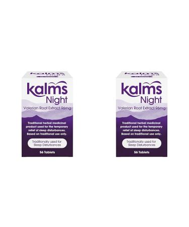 Kalms Night 56 Tablets - Traditional Herbal Medicinal Product Used for The Temporary Relief of Sleep Disturbances (Pack of 2)