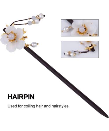 Mobestech Pearl Wood Hairpin Flower Pearl Hairpin Pearl Hair Stick Ancient Style Hair Stick Floral Hair Hairpin Wood Hair Stick Vintage Hair Stick Fork Pen Chinese Style Wooden Hair Pin Miss - Buy Online on GoSupps.com