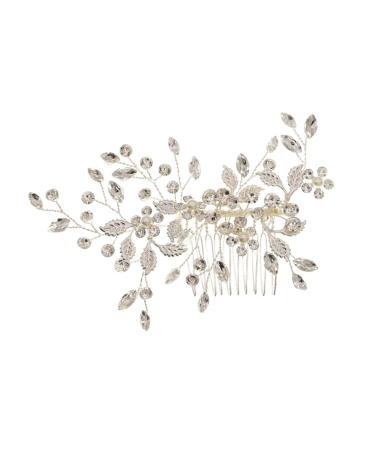 FRCOLOR 1pc Photography Props Bridal Barrette Pearl Clips for Hair Bridal Leaf Flower Hair Bride Hair Clip Pearl Hair Pin Fashion Headwear Pearl Tiara Wedding Hair Comb Dinner Party